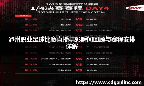 泸州职业足球比赛直播精彩瞬间回顾与赛程安排详解
